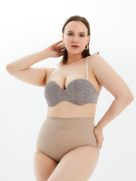 Высокие утягивающие трусы с цветочным рисунком (Размер: 3X) (Цвет: кофейный)