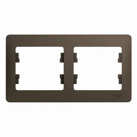 Рамка двухместная горизонтальная Systeme Electric Glossa Шоколад