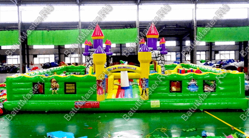 Большой надувной батут "Средневековье" 12*12*5 м