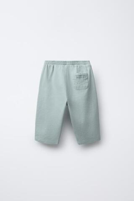 ZARA КОМБИНИРОВАННЫЕ БРЮКИ, СИНЕВАТЫЙ