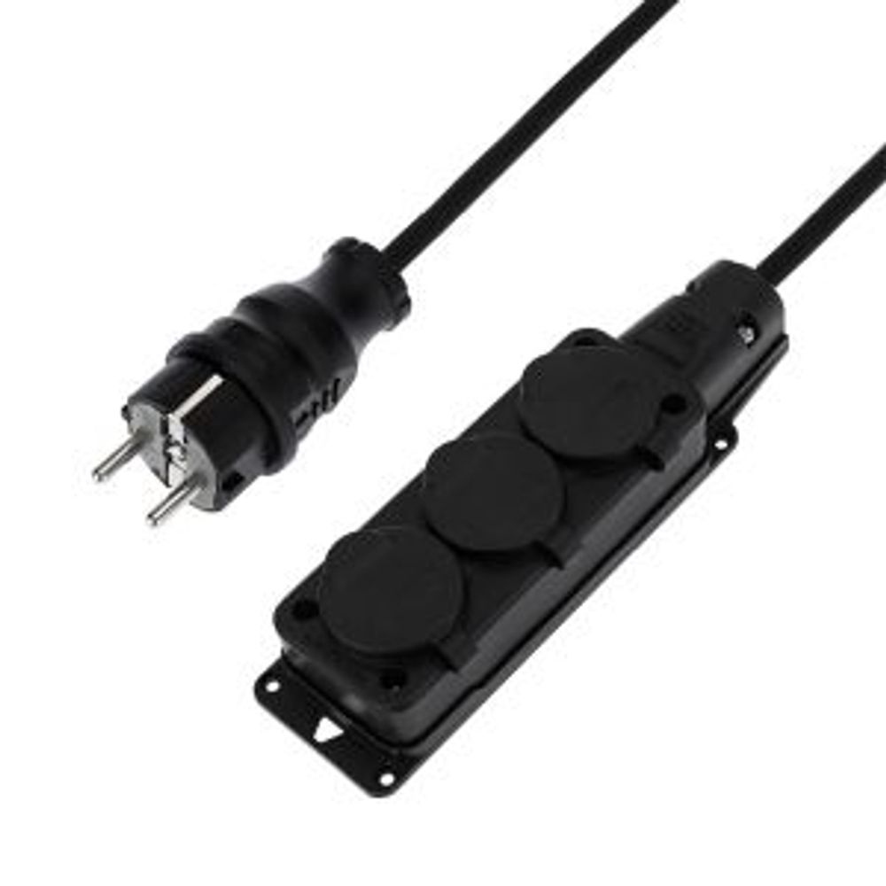 Удлинитель-шнур на рамке КГ 3х1,5, 10м, 3 гнезда, морозостойкий, с/з, 16А, 3500Вт, IP44 (Сделано в Р