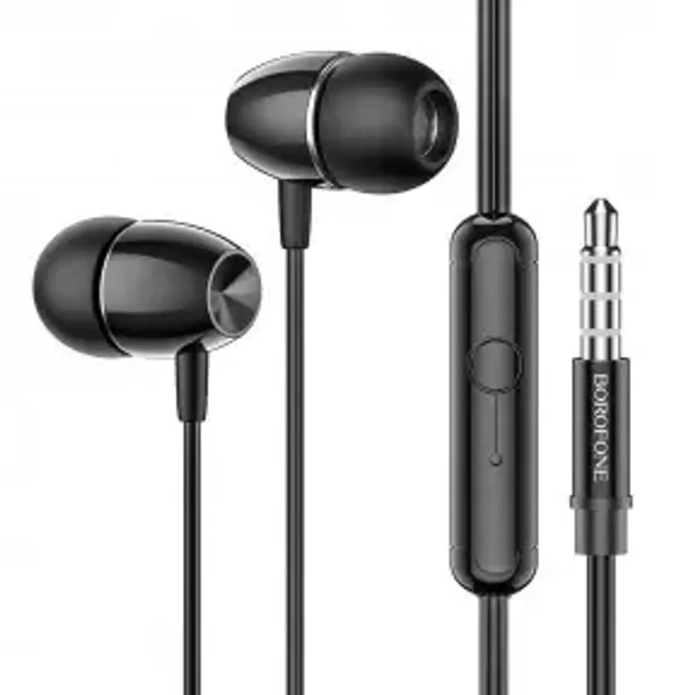 Гарнитура Borofone M57, вакуумные, разъем Jack, кабель 1.2 м Black