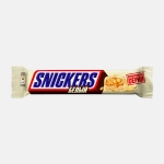 Батончик шоколадный белый с карамелью арахисом и нугой Snickers 81г