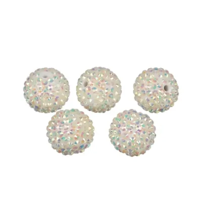 Бусина "Zlatka" пластик BWR-22 22 мм 5 шт СК №02 белый