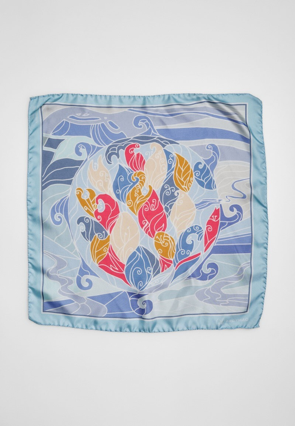 Шелковый платок QYZGALDAQ BLUE 45x45
