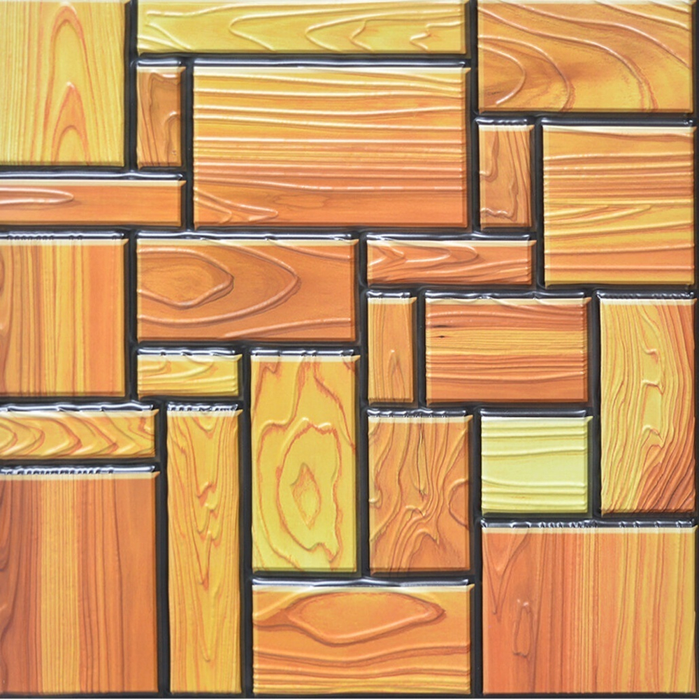 Панель самоклеящаяся 30*30см "Кирпичики" оранжево-коричневая (YL-8013)