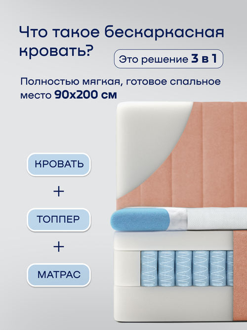 Бескаркасная кровать с матрасом BuySunny (велюр)