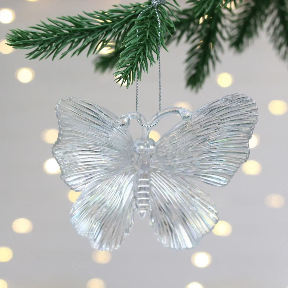 Подвеска «Сказочная бабочка» 10*11 см, Белый