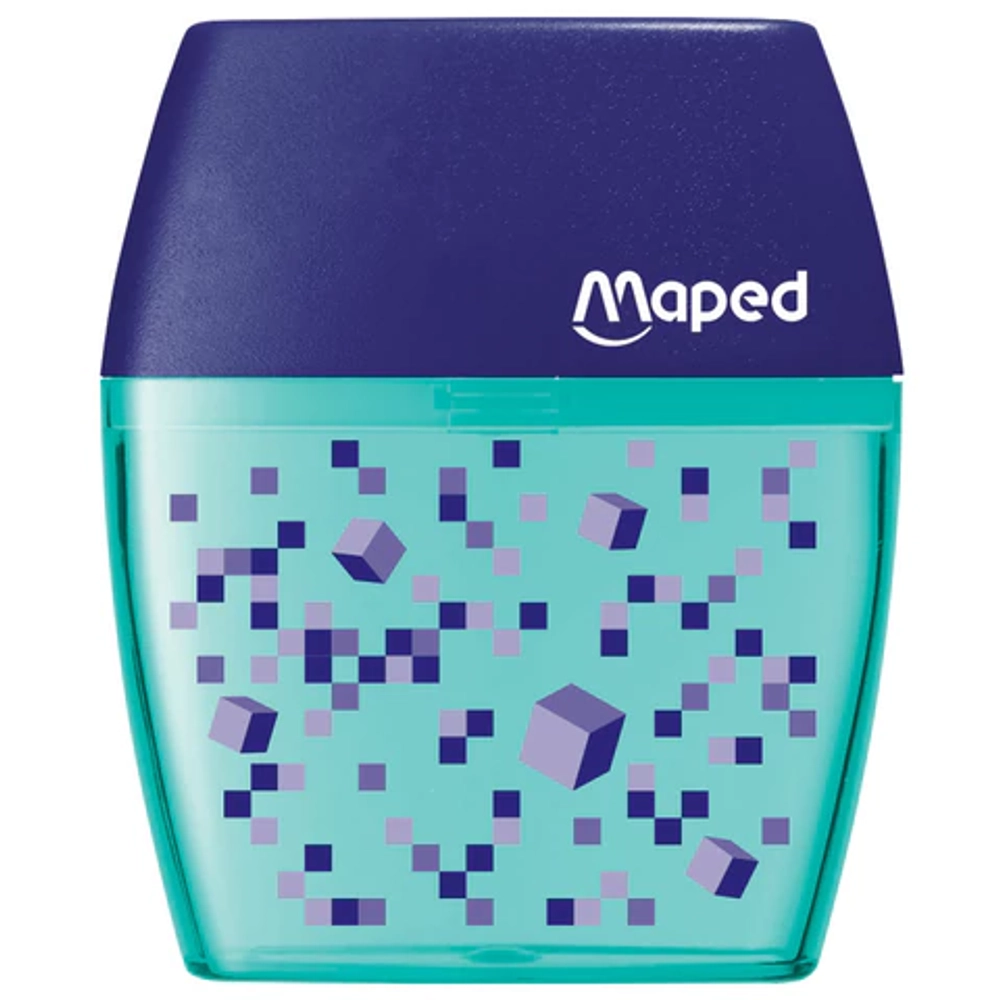 Точилка с контейнером MAPED (Франция) "Pixel Party", 2 отверстия, яркий цвет корпуса, 035023