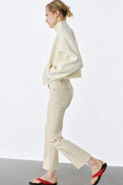 ZARA КАРДИГАН НА МОЛНИИ, ЭКРЮ