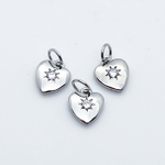 Подвеска Сердце, родиевое покрытие, фианит, размер 10*8,5 мм, цена за 1 шт