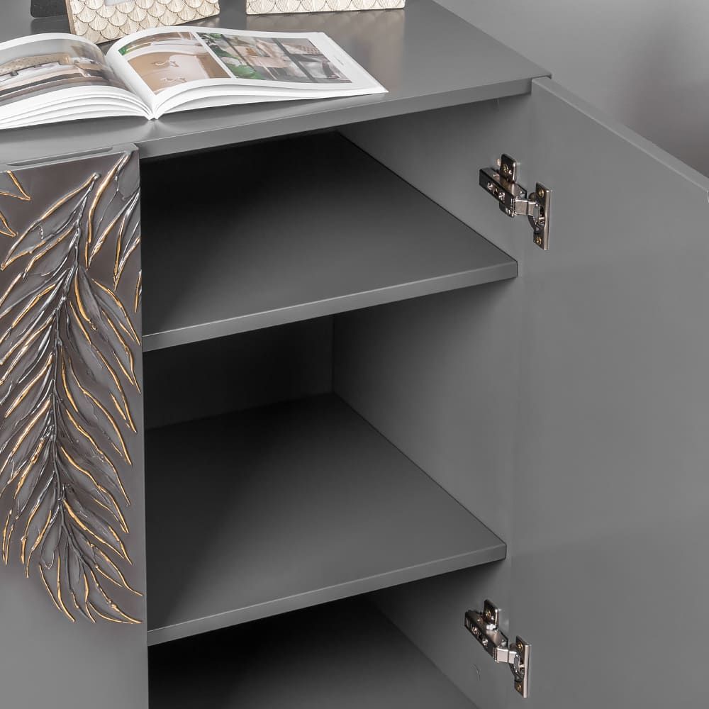 Комод Тропик Классик с 2 полками Серый Найт Голд