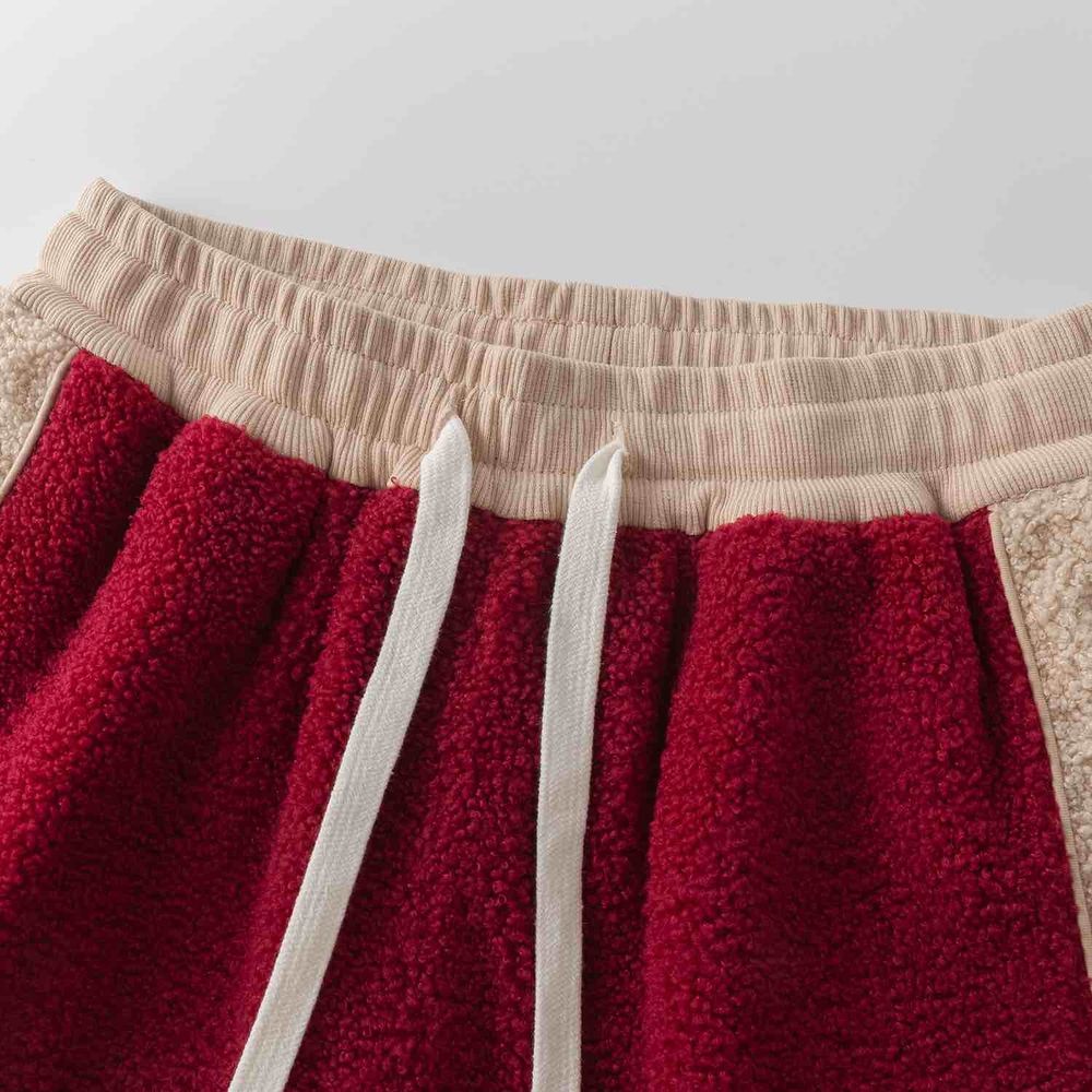 Брюки Ymkashix Little Lamb бордовый/песочный
