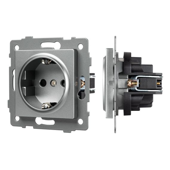 Механизм электрической розетки SCT-MEU1-PL-GR-V (250V, 16A) Arlight 049816