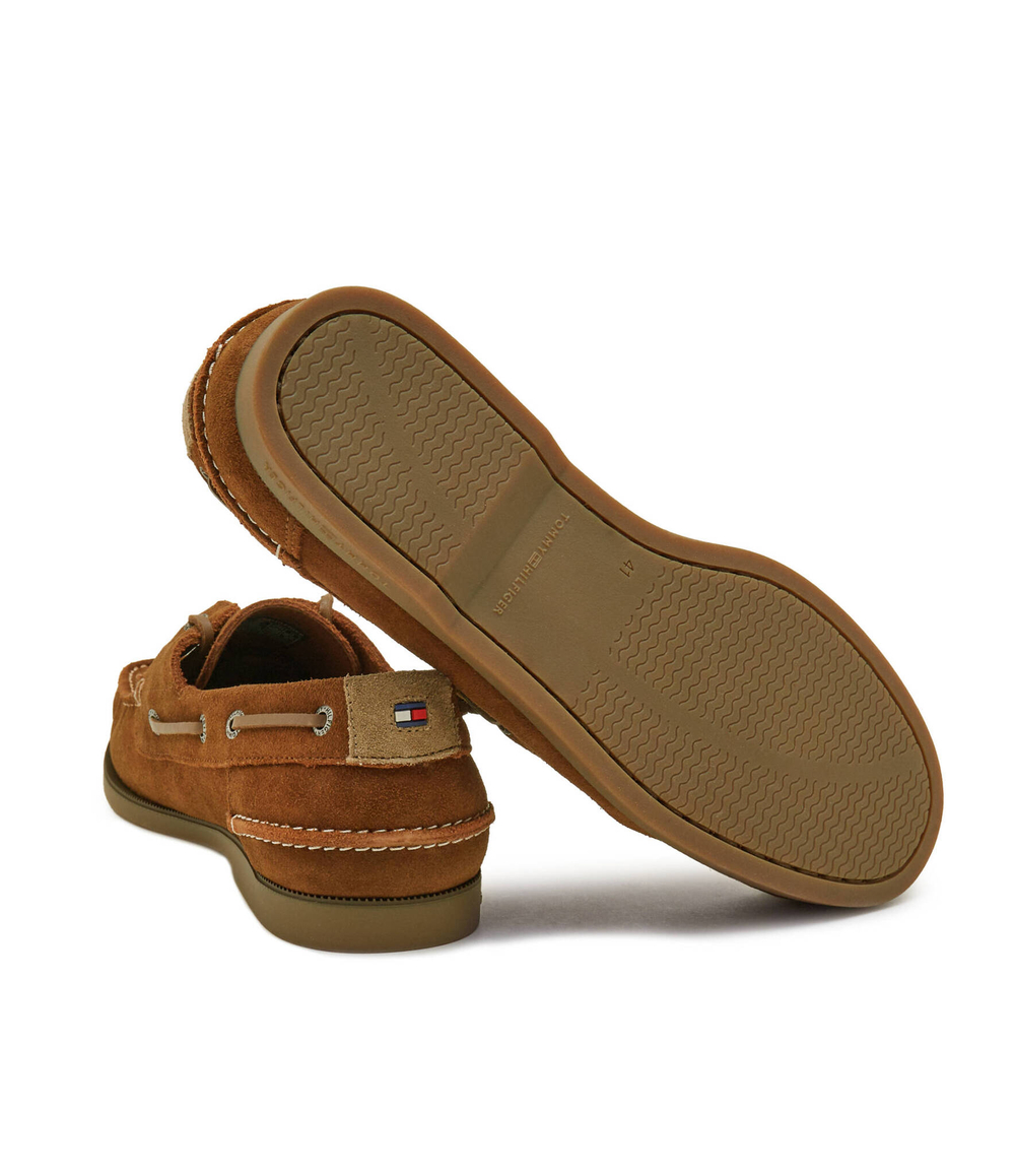 Кожаные мокасины th boat shoe core suede Tommy Hilfiger - коричневый(FM0FM04505)