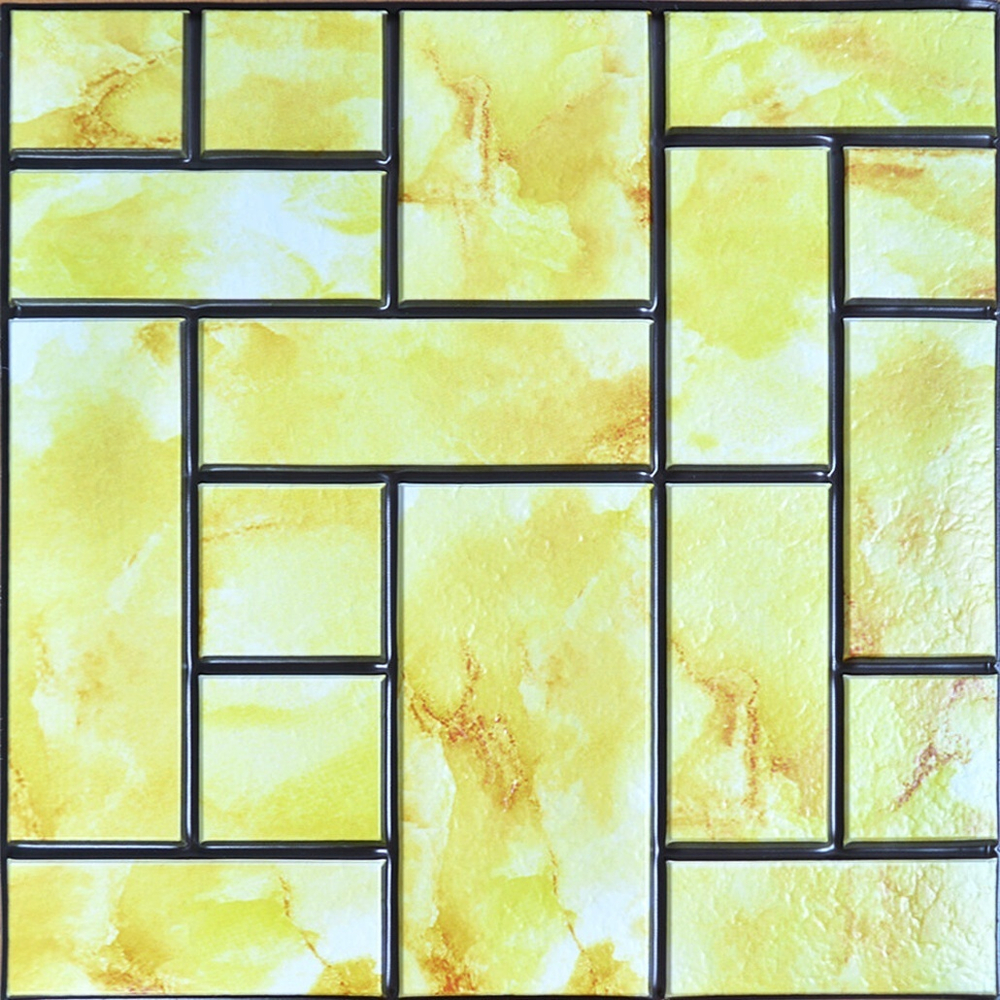 Панель самоклеящаяся 30*30см "Кирпичики", цвет желтый (YL-8017)