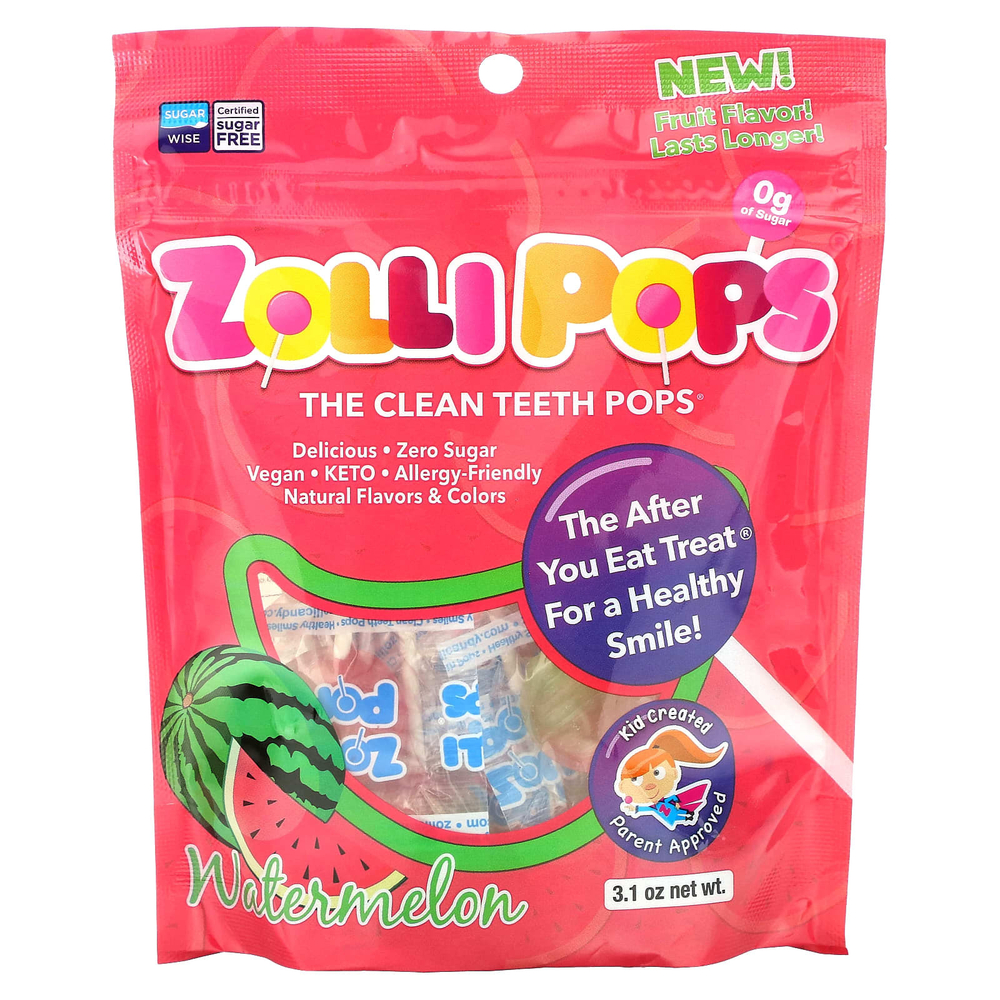 Zollipops, The Clean Teeth, леденцы, арбуз, 88 г (3,1 унции)