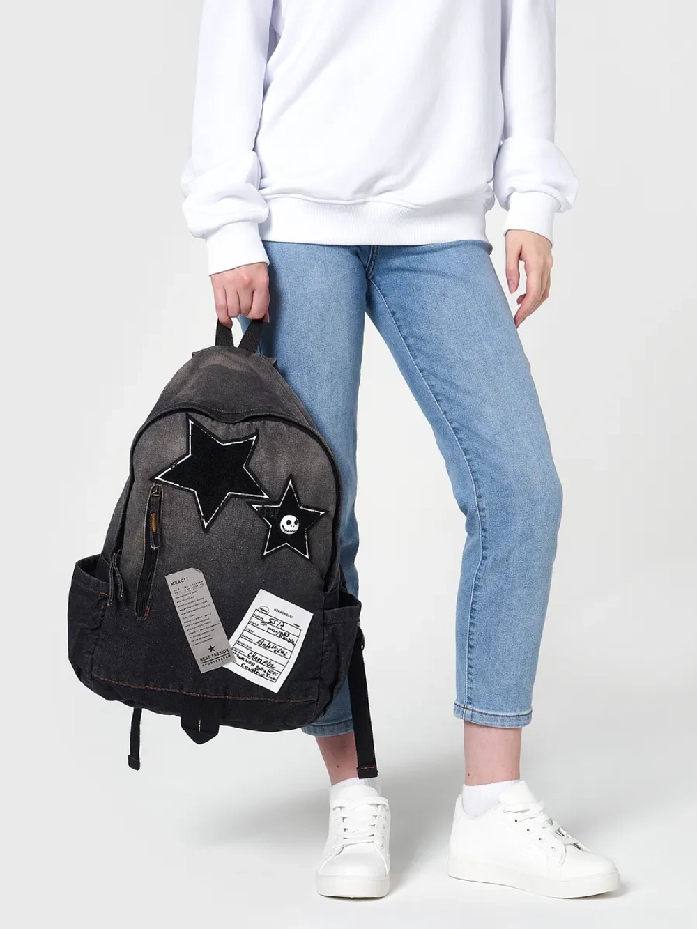 Рюкзак джинсовый школьный молодежный