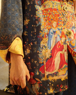 Комплект (двусторонний жакет и брюки) "Фландрия", по мотивам средневековых шпалер