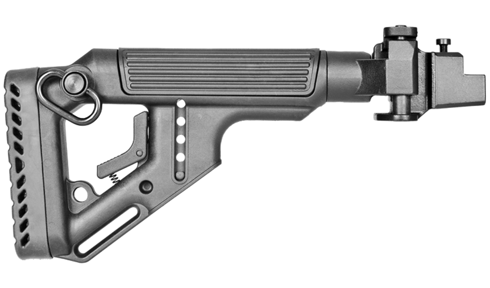 Складной приклад для АК47/74 (металлическое соединение), черный, Fab Defense