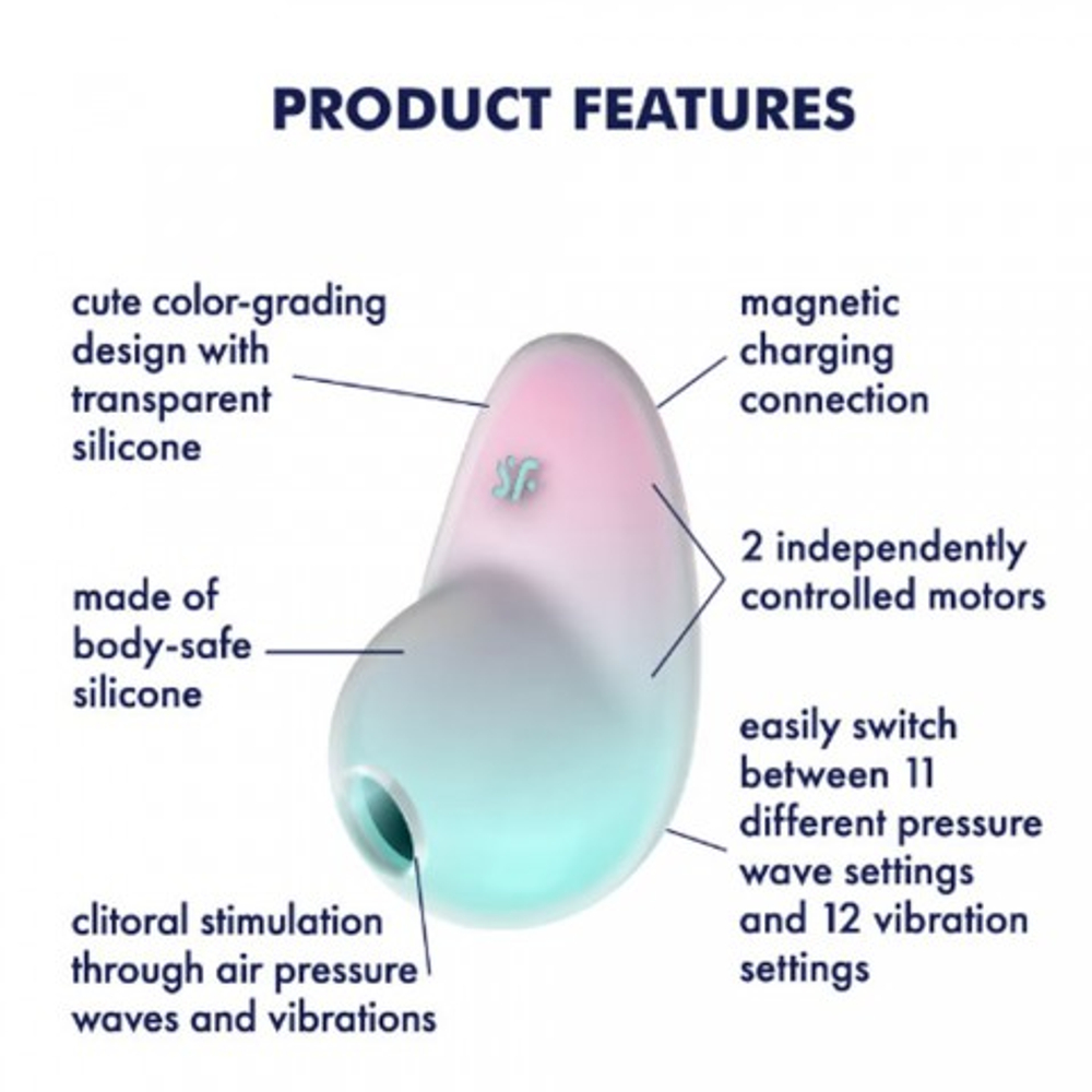 Клиторальный стимулятор Satisfyer Pixie Dust (воздушная стимуляция + вибрация) мятно-розовый