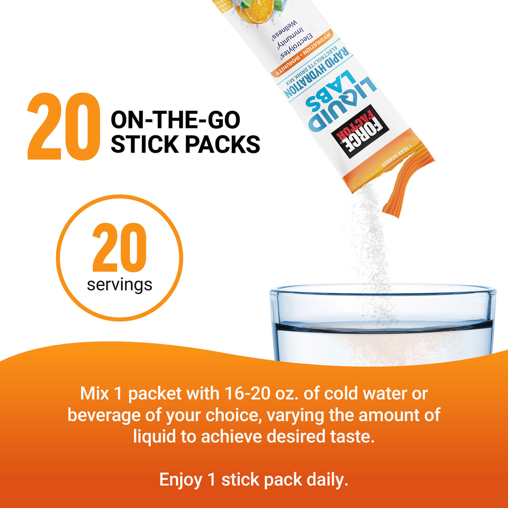 Force Factor, Liquid Labs, Immunity, цитрусовые, 20 пакетиков по 7,4 г (0,26 унции)