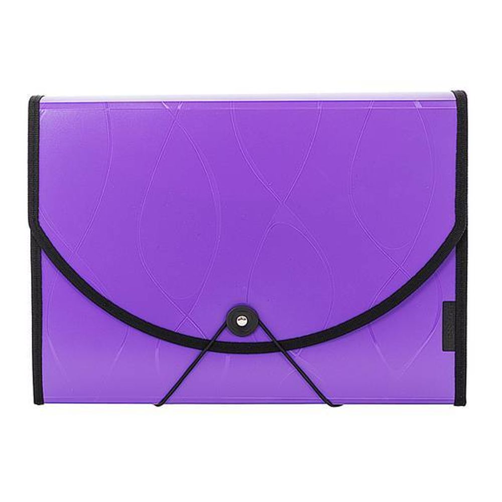 Папка с резинкой inФОРМАТ А4 фиол. пластик 700 мкм 12 отд.