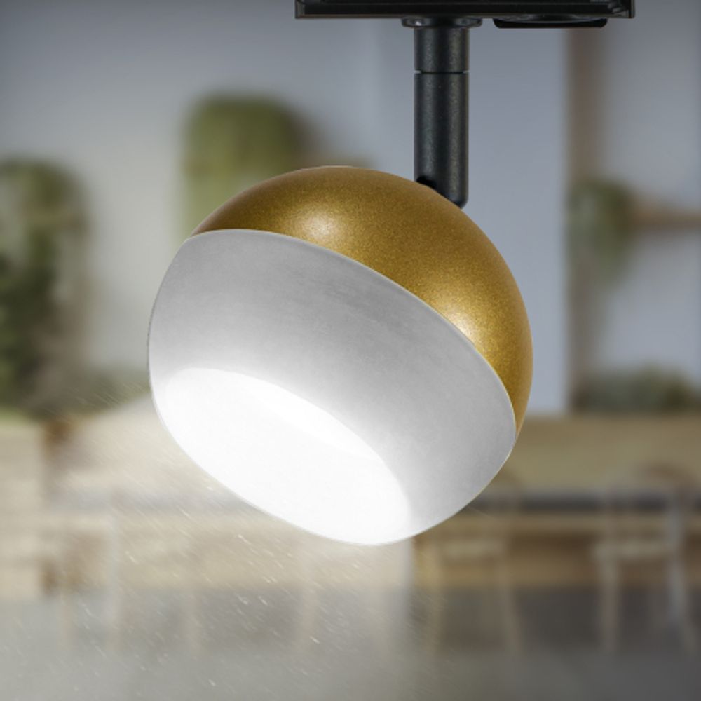 Трековый светильник однофазный ЭРА Round TR46-GX53 MG под лампу GX53 матовое золото | Однофазные светильники под лампу