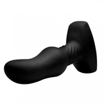 Анальная вибропробка с дистанционным управлением Rimmers Slim M Curved Rimming Plug, черный, 13.9х3.8 см