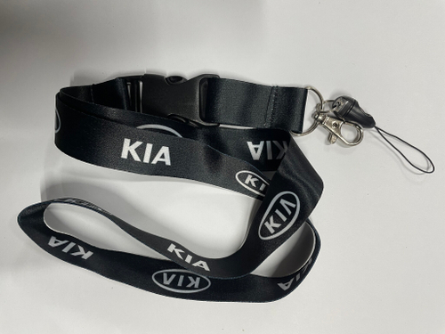 Kia (черный) / Брелок, шнурок для ключей на шею Kia (КИА), ланъярд, крафт, черный (1 шт)