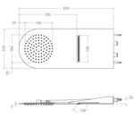 Излив душевой настенный водопад + тропический HYDROTHERAPY RCR02OC золото