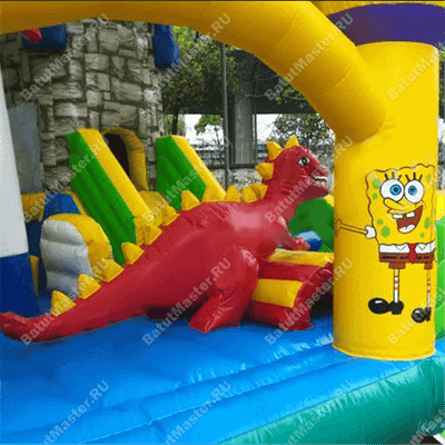 Большой надувной батут "Средневековье" 20*20*5 м