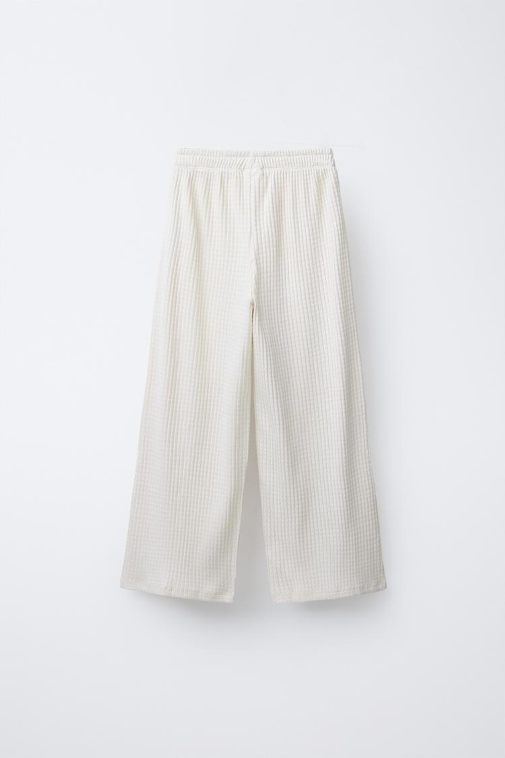 ZARA МАЙКА В РУБЧИК И БРЮКИ С КРУЖЕВНОЙ ОТДЕЛКОЙ, ЭКРЮ