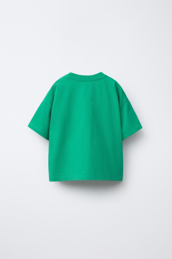 ZARA ФУТБОЛКА С НАДПИСЬЮ, МЯГКИЙ ЗЕЛЕНЫЙ