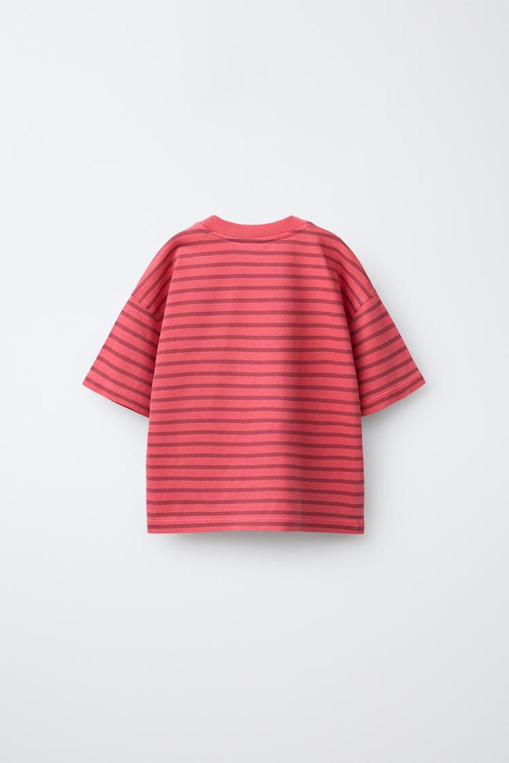 ZARA ФУТБОЛКА В ПОЛОСКУ, ТЕМНАЯ ФУКСИЯ