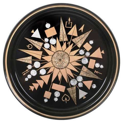 Жостовский поднос декоративный, размер 22 см (A5)