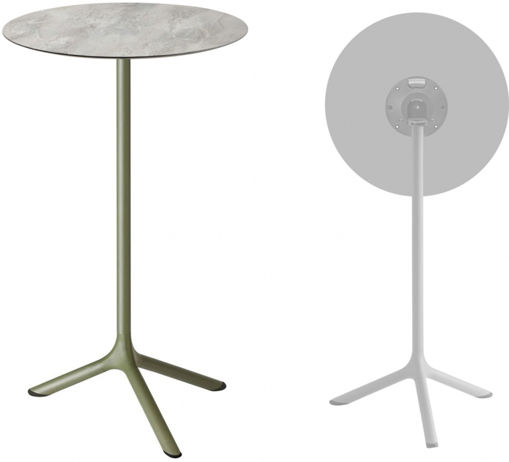 Стол ламинированный барный складной Scab Design Tripe Folding, оливковый, каменный