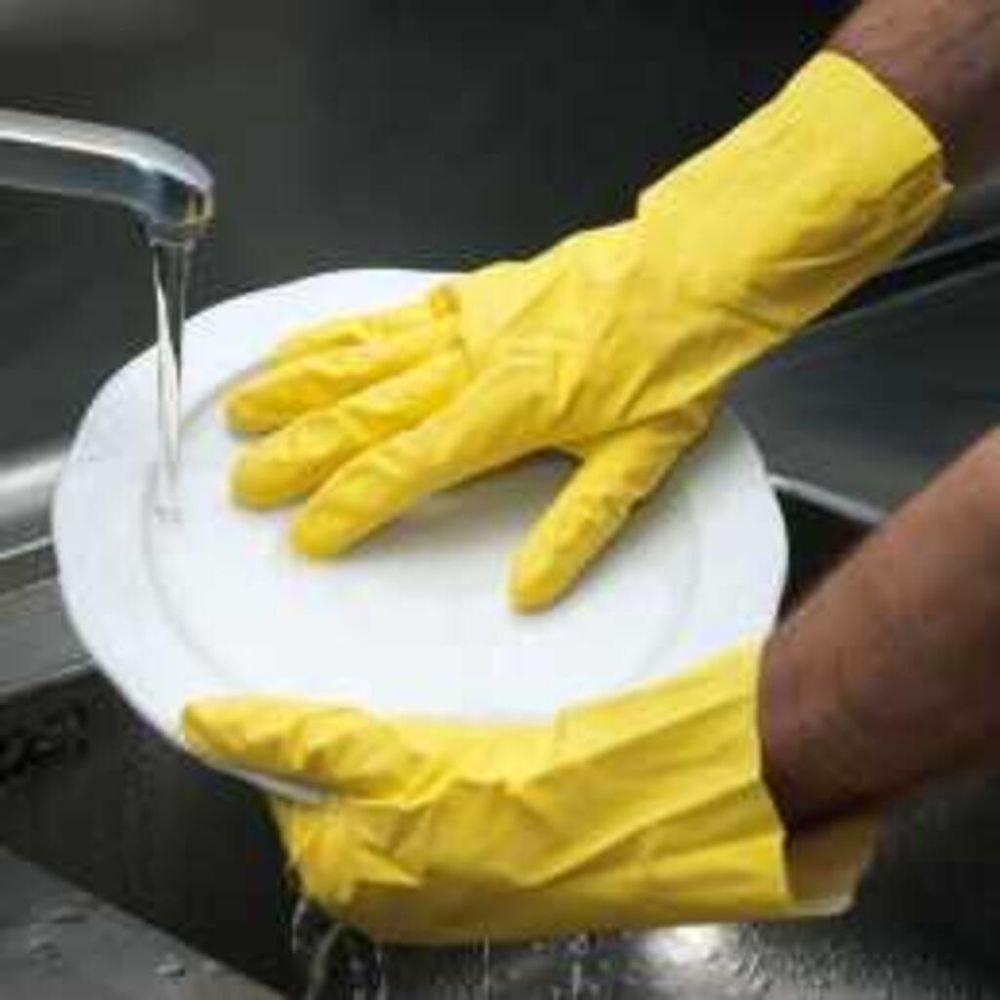 Перчатки желтые латекс, р-р M