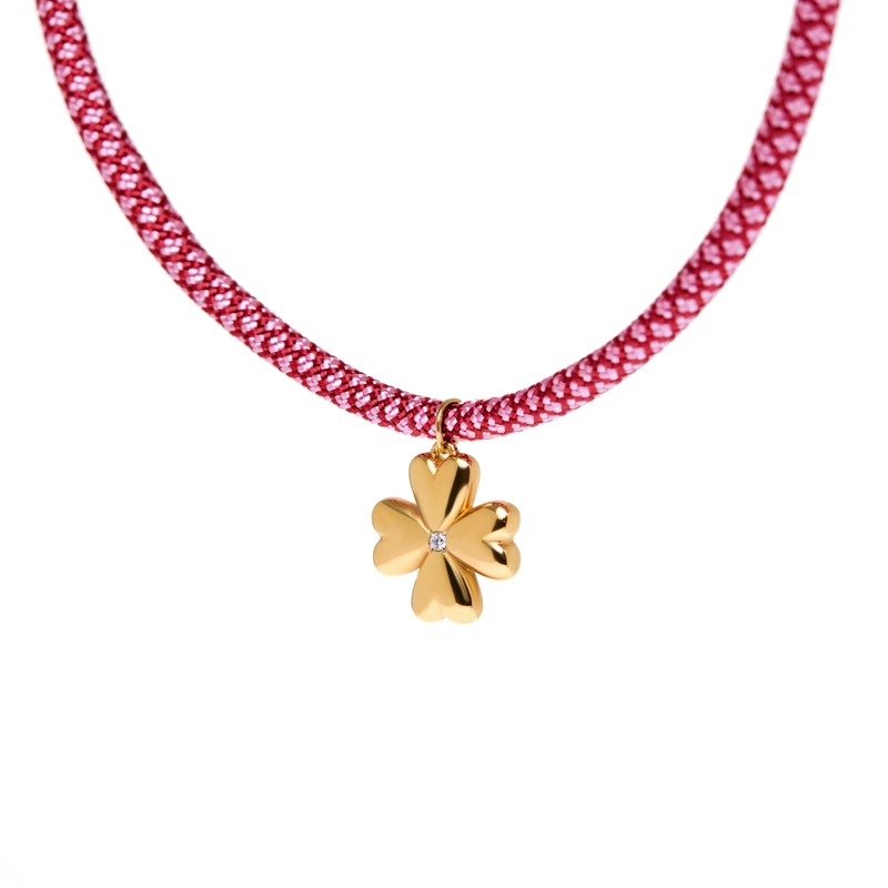 Колье Золотой Вязаный Клевер