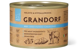 Grandorf Монопротеиновые консервы из говядины с бататом и цветной капустой для собак всех пород