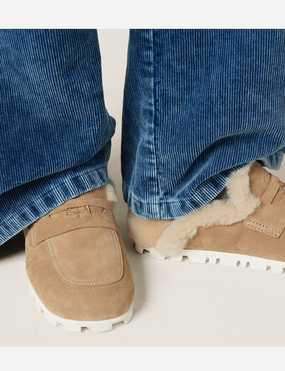 Miu Miu Ecru Suede Mules (5D058E_Z0G_F0379_F_D010)