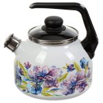 Чайник сталь, эмал, 3 л, свист, ручк пластик, СтальЭмаль, Vitross Iris, индукц, белоснежный, 1RC12