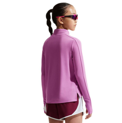 Футболка для девочки Nike Girls Dri-FIT Long-Sleeve 1/4-Zip - light magenta/white