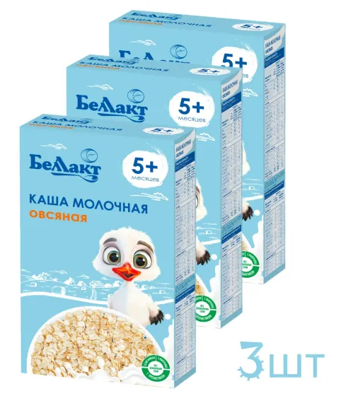 Каша молочная Беллакт овсяная быстрорастворимая 200г х 3 шт