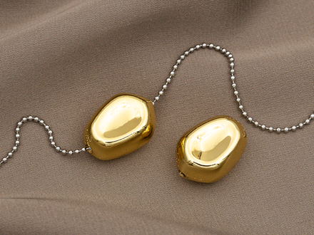 Бусина "Мятый металл" 12х15,5мм (1 штука)