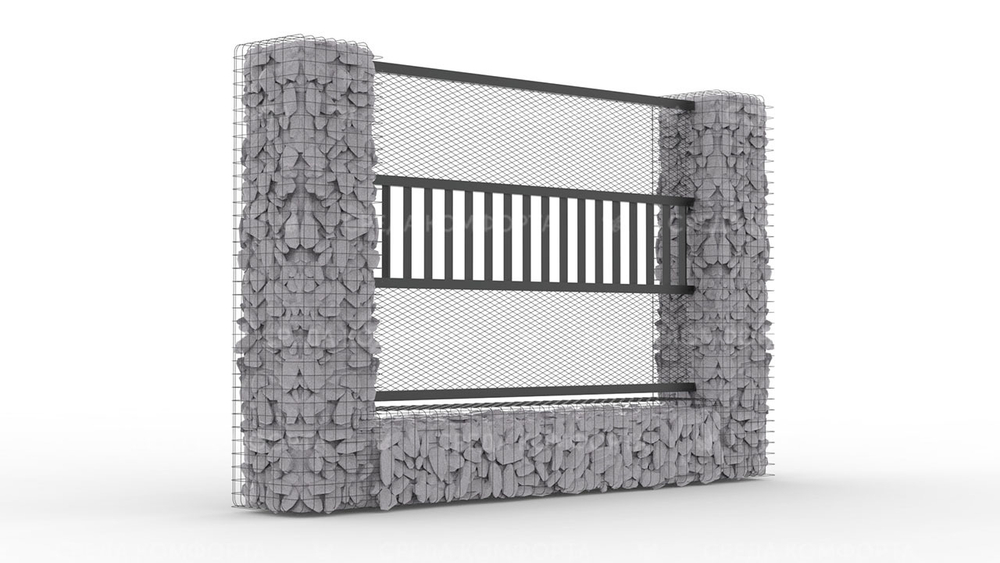 Забор из сетки рабицы 2500х2000 мм ZBR0178