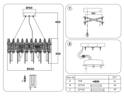 Ambrella Подвесная хрустальная люстра Traditional TR5263