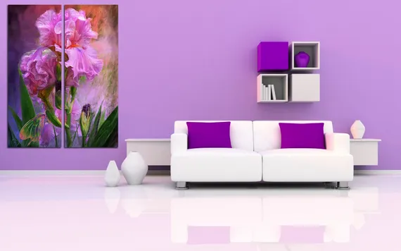 Модульная картина "Малиновый ирис"