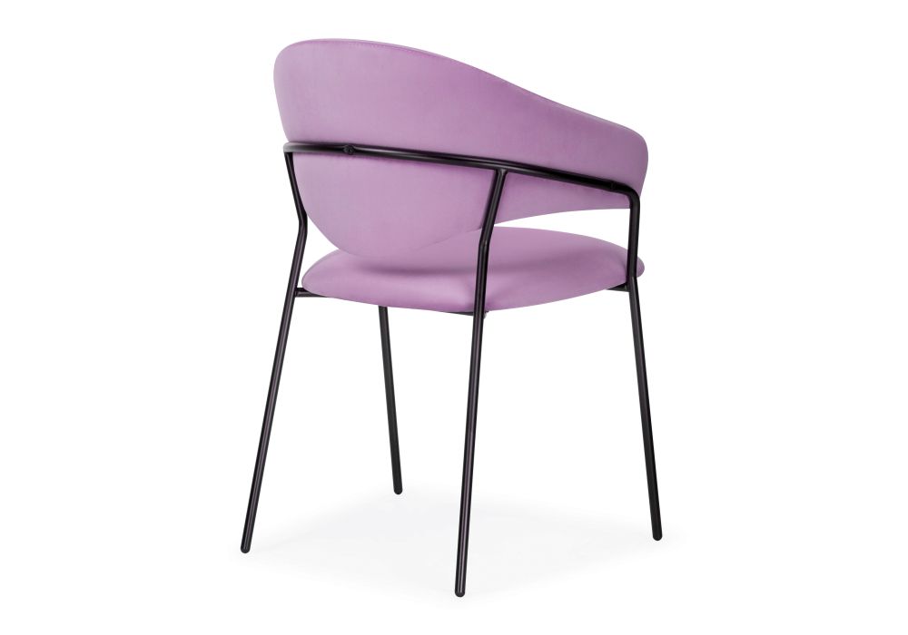 Стул на металлокаркасе Рансол лиловый / черный глянец