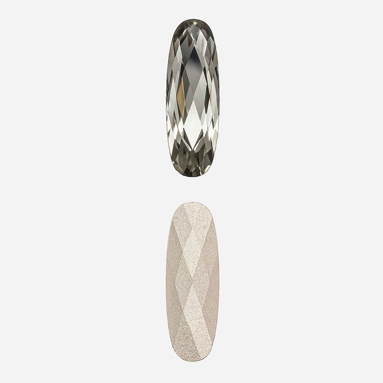 Кристалл Длинный Овал (Long Classical Oval), оттенок "Черный Бриллиант"/"Black Diamond", 21*7мм